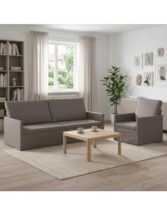 Set di divani 2 pcs Tortora Tessuto