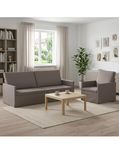 Set di divani 2 pcs Tortora Tessuto