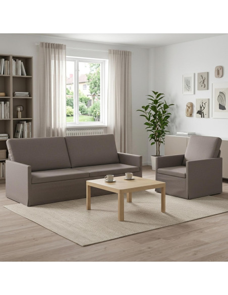 Set di divani 2 pcs Tortora Tessuto