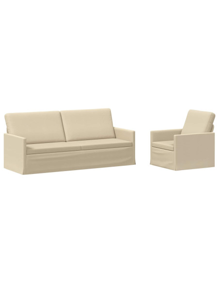Set di divani 2 pcs Crema Tessuto