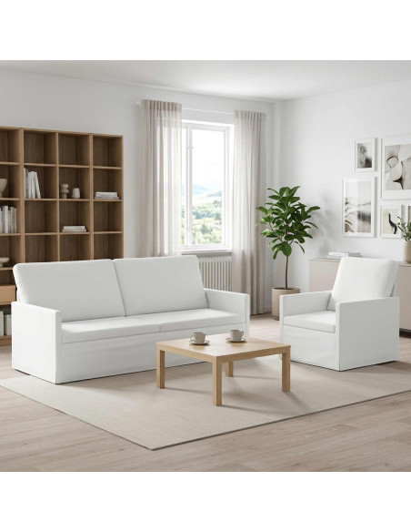 Set di divani 2 pcs Bianco Tessuto