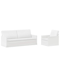 Set di divani 2 pcs Bianco Tessuto 2