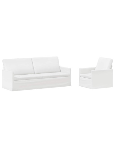 Set di divani 2 pcs Bianco Tessuto