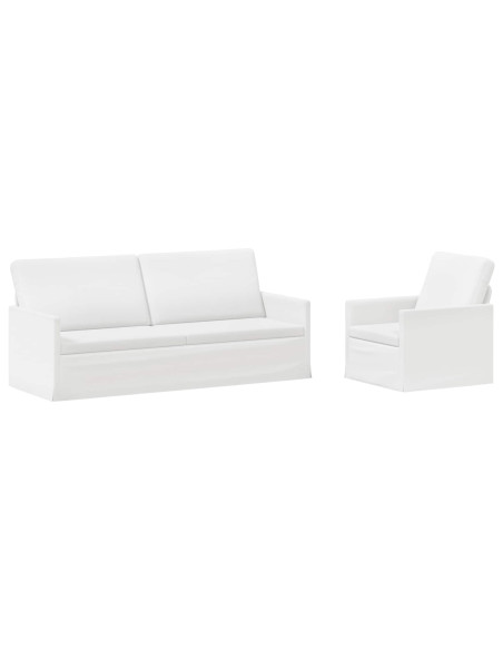 Set di divani 2 pcs Bianco Tessuto