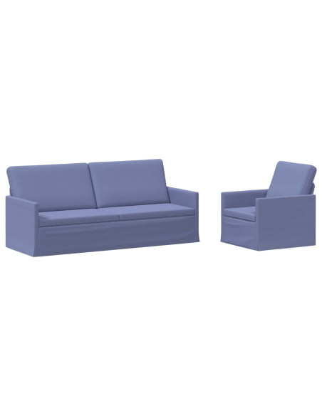 Set di divani 2 pcs Blu jeans Tessuto