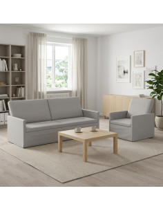 Set di divani 2 pcs Grigio Nuvola Tessuto