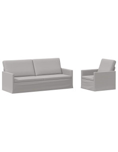 Set di divani 2 pcs Grigio Nuvola Tessuto 2