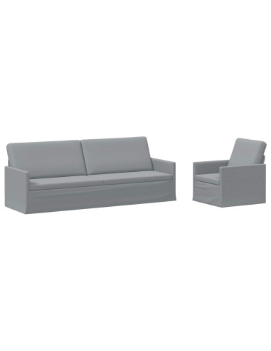 Set di divani 2 pcs Grigio Chiaro Tessuto