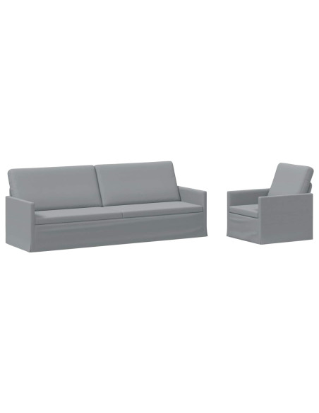 Set di divani 2 pcs Grigio Chiaro Tessuto