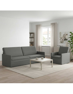 Set di divani 2 pcs Grigio Scuro Tessuto