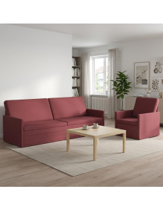 Set di divani 2 pcs Rosso Vino Tessuto