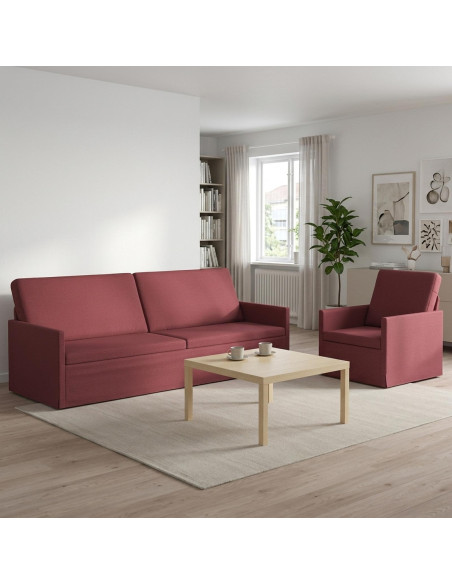 Set di divani 2 pcs Rosso Vino Tessuto