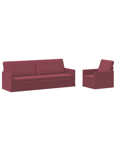 Set di divani 2 pcs Rosso Vino Tessuto