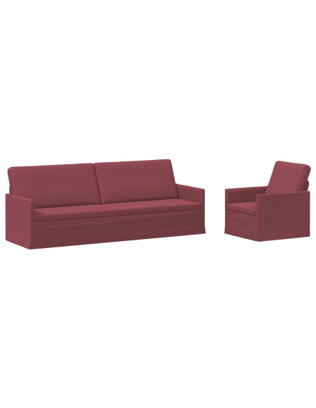 Set di divani 2 pcs Rosso Vino Tessuto