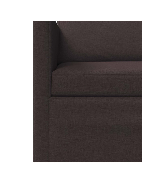 Set di divani 2 pcs Marrone Scuro Tessuto