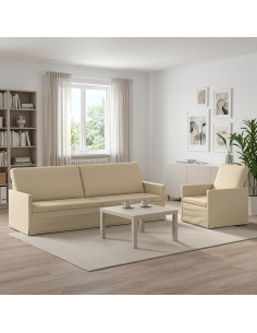 Set di divani 2 pcs Crema Tessuto