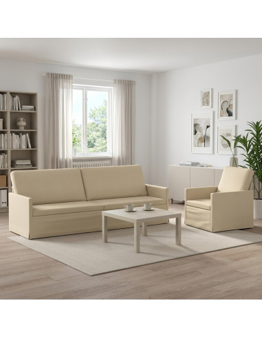 Set di divani 2 pcs Crema Tessuto