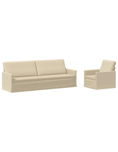 Set di divani 2 pcs Crema Tessuto 2