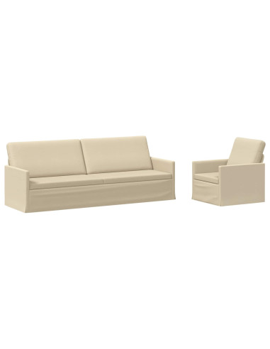 Set di divani 2 pcs Crema Tessuto