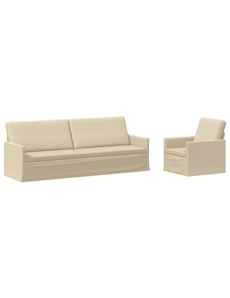 Set di divani 2 pcs Crema Tessuto