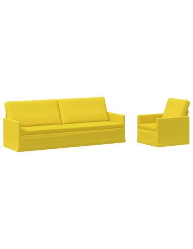 Set di divani 2 pcs Giallo Chiaro Tessuto