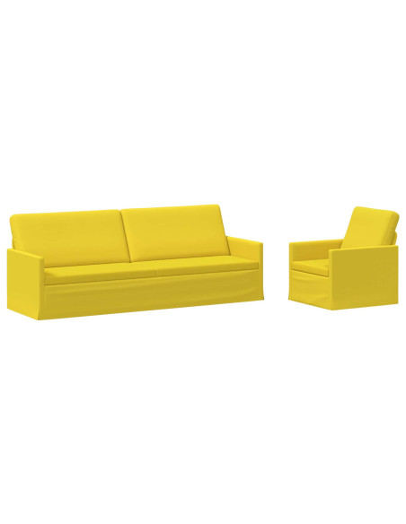 Set di divani 2 pcs Giallo Chiaro Tessuto