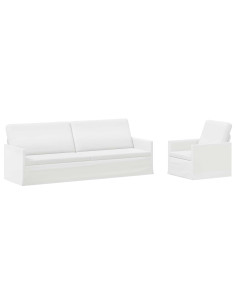 Set di divani 2 pcs Bianco Tessuto 2