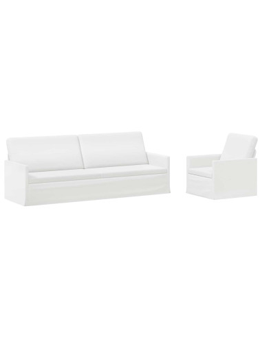 Set di divani 2 pcs Bianco Tessuto
