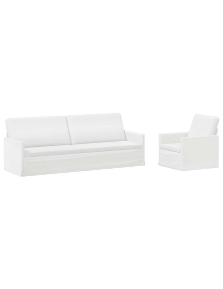 Set di divani 2 pcs Bianco Tessuto
