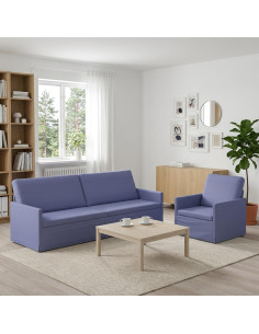 Set di divani 2 pcs Blu jeans Tessuto