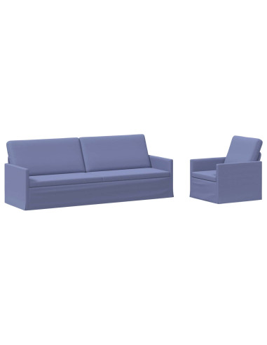 Set di divani 2 pcs Blu jeans Tessuto