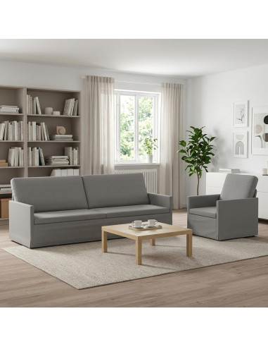 Set di divani 2 pcs Grigio Nuvola Tessuto