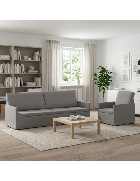 Set di divani 2 pcs Grigio Nuvola Tessuto