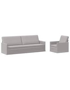 Set di divani 2 pcs Grigio Nuvola Tessuto 2