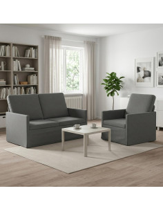 Set di divani 2 pcs Grigio Scuro Velluto (V)