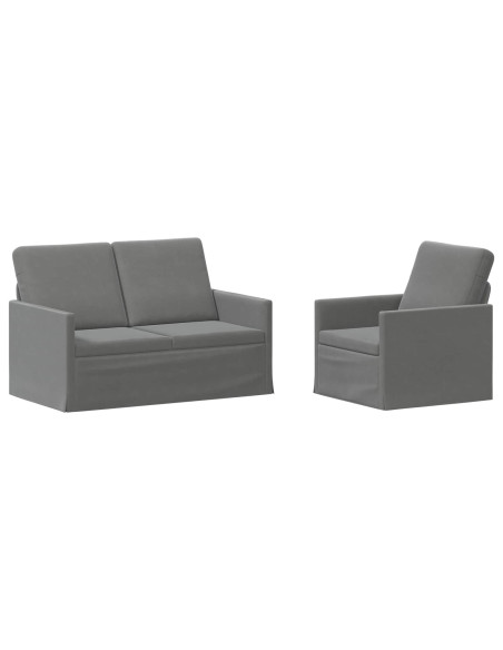 Set di divani 2 pcs Grigio Scuro Velluto (V)