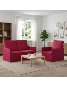 Set di divani 2 pcs Rosso Vino Velluto (V)