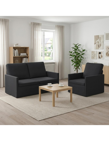 Set di divani 2 pcs Nero Velluto (V)