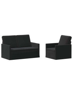 Set di divani 2 pcs Nero Velluto (V) 2