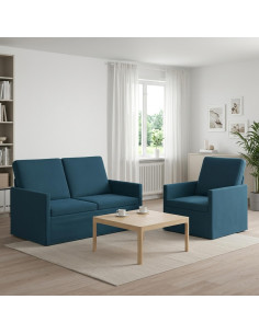 Set di divani 2 pcs Blu Velluto (V)