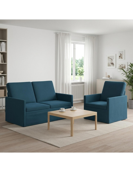 Set di divani 2 pcs Blu Velluto (V)