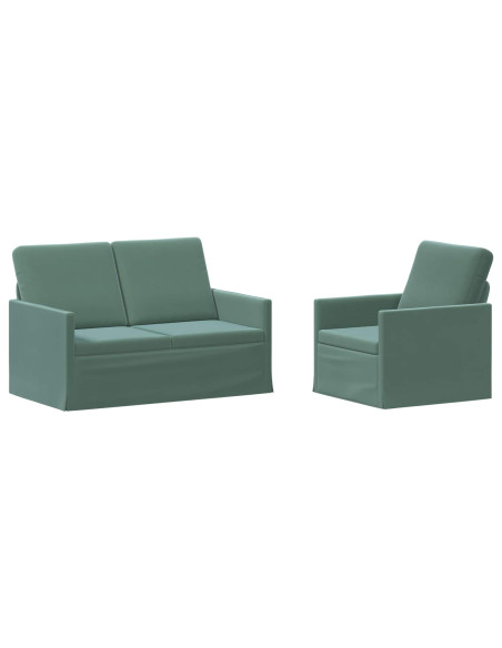 Set di divani 2 pcs Verde Mare Velluto (V)