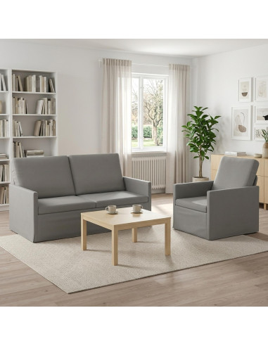 Set di divani 2 pcs Grigio Chiaro Velluto (V)