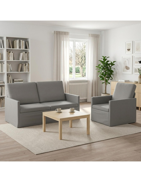 Set di divani 2 pcs Grigio Chiaro Velluto (V)