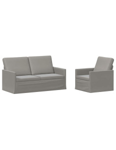 Set di divani 2 pcs Grigio Chiaro Velluto (V) 2