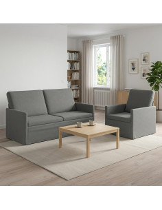Set di divani 2 pcs Grigio Scuro Velluto (V)