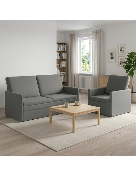 Set di divani 2 pcs Grigio Scuro Velluto (V)