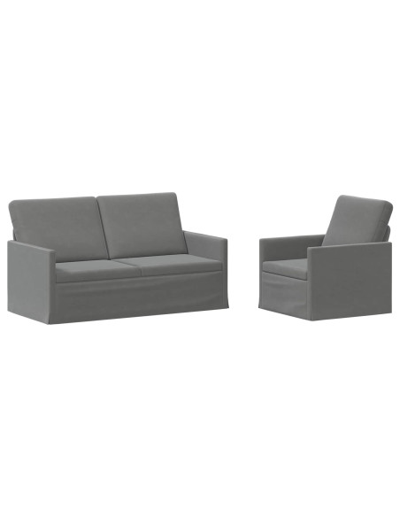 Set di divani 2 pcs Grigio Scuro Velluto (V)