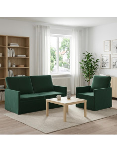 Set di divani 2 pcs Verde Scuro Velluto (V)