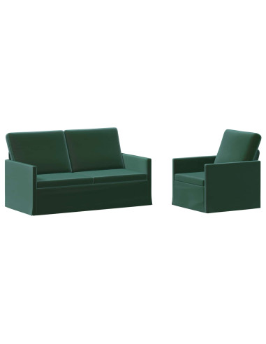 Set di divani 2 pcs Verde Scuro Velluto (V)